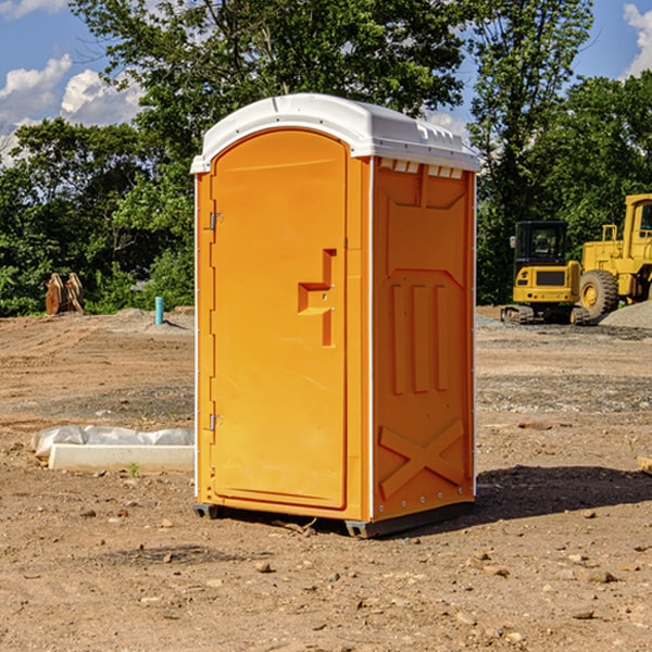 how often are the portable restrooms cleaned and serviced during a rental period in Wiley